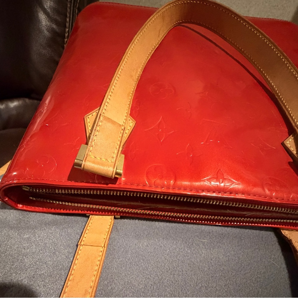 Louis Vuitton Vernis Large Tote Red Patent Monogram Rare Discontinued LV Bag - Picture 12 of 16